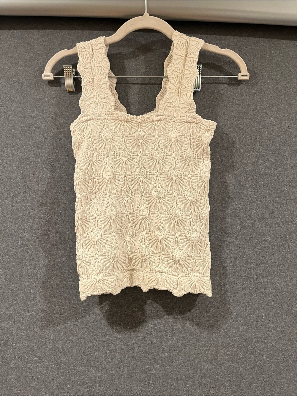Cream Textured Tank Top - Women's Intimates